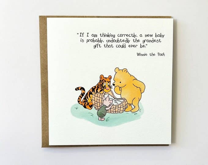 Winnie the Pooh New Baby Greeting Card