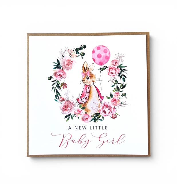 New Baby Girl Peter Rabbit Card