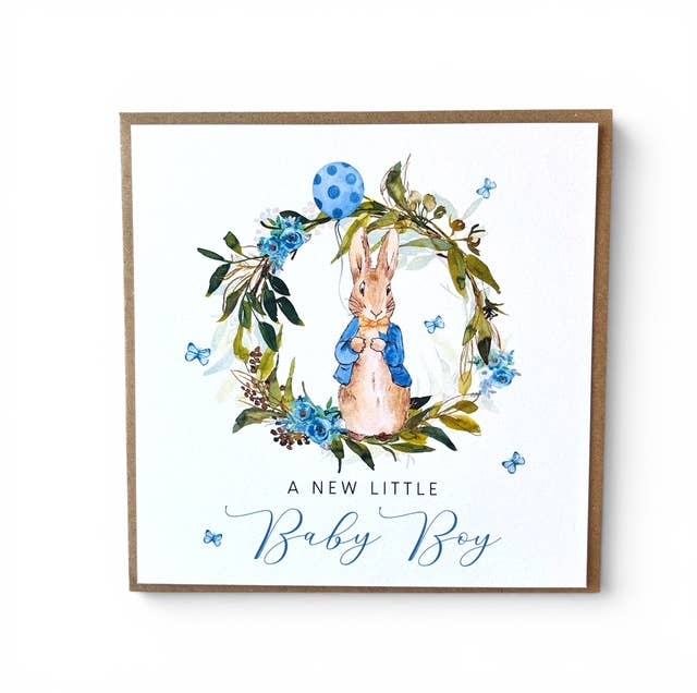 New Baby Boy Peter Rabbit Card
