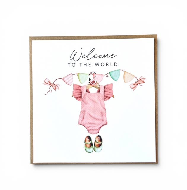 New Baby Girl Wecome to the World Card