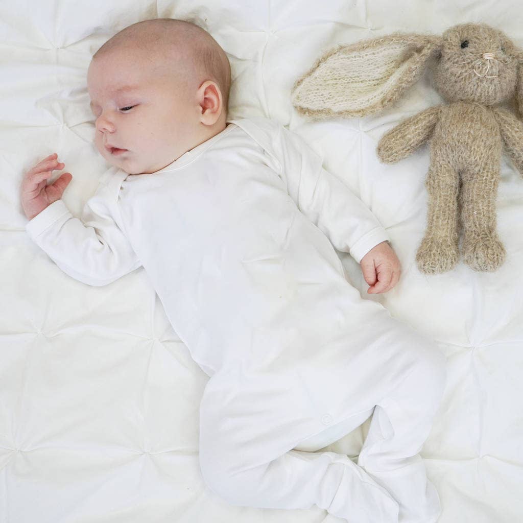 Bunny Rabbit Back Watercolour Baby Sleepsuit